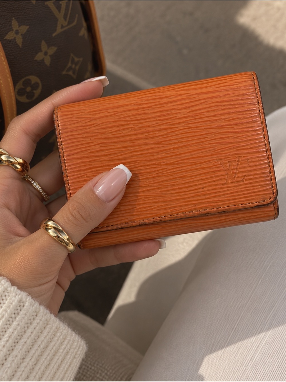 Louis Vuitton RARE Orange Epi Leather Vintage Wallet